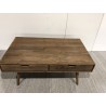 SECOND-HAND - Brown rectangular Scandi coffee table with 4 wooden drawers