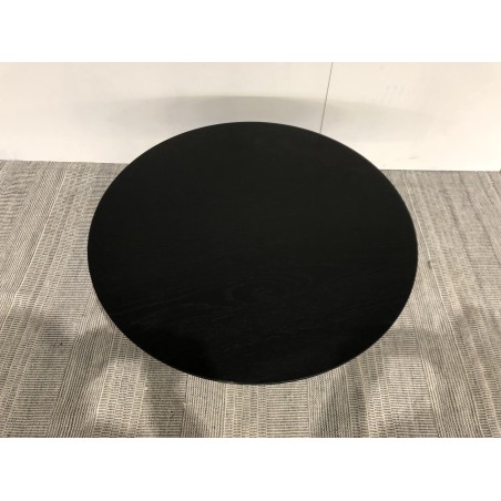 Black round coffee table, 78x78cm, metal base | Second Hand