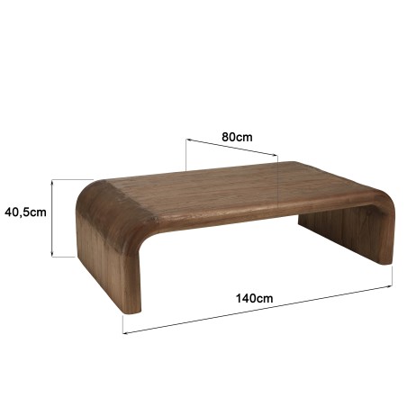 Sleek coffee table in mindi wood | Romy Collection | Macabane