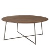 Round coffee table 80x80cm in mindi wood with black metal legs | Romy Collection