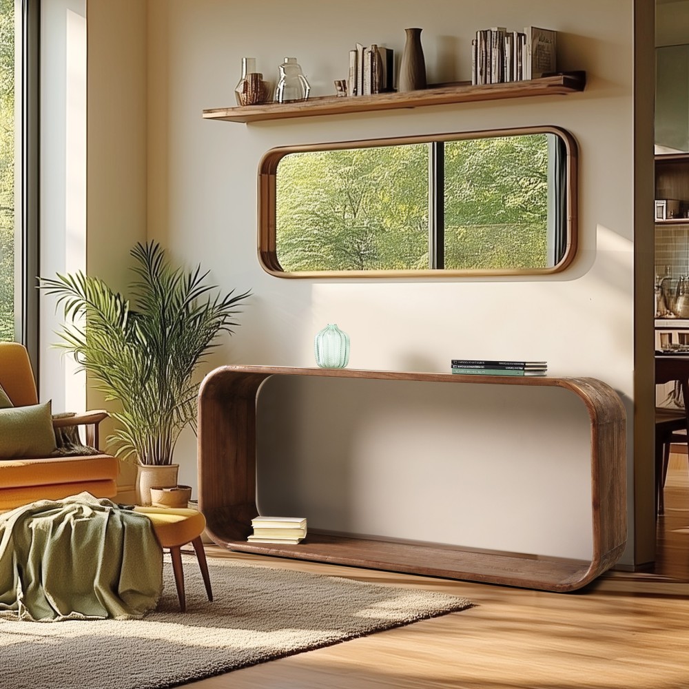 Rounded console table in mindi wood | Romy Collection | Macabane