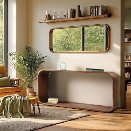 Console design arrondi en bois de mindi | Collection Romy | Macabane