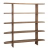Linear bookcase with 5 shelves in mindi wood | Romy | Macabane