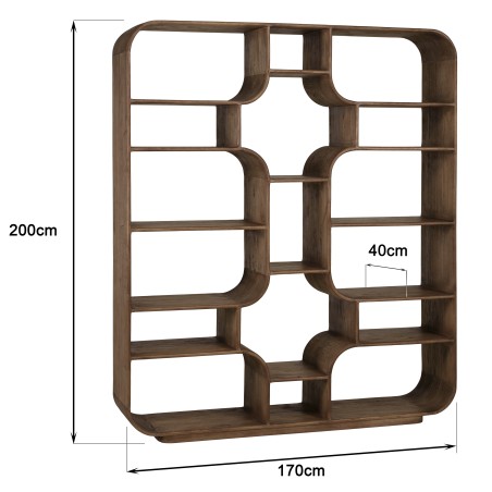 Symmetrical bookcase in mindi wood | Romy Collection | Macabane