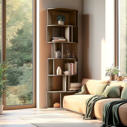 Bibliothèque artistique en bois de mindi | Collection Romy | Macabane