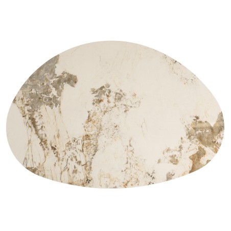 Coffee table 110x80cm ceramic top with light wood legs | Ugo Collection