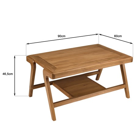 SECOND-HAND - rectangular coffee table with double top in teak