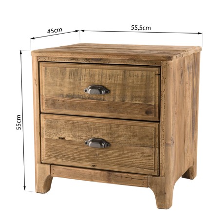 Recycled pine wood bedside table | Second-hand