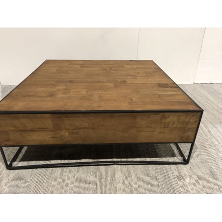 Square coffee table in recycled teak | Second-hand