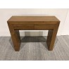 Modern brown console table with 2 teak wood drawers | SECOND-HAND