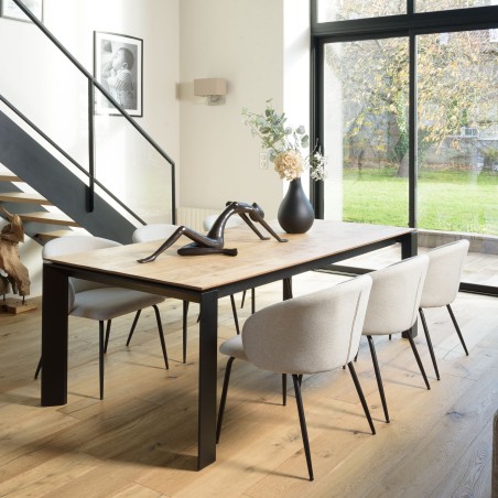 2 chaises tissu écru dossier arrondi | Seconde main