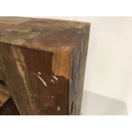 Table basse carrée bois massif marron | Seconde Main