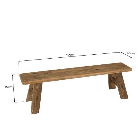 Banc 140x30cm bois Pin recyclé | Seconde Main