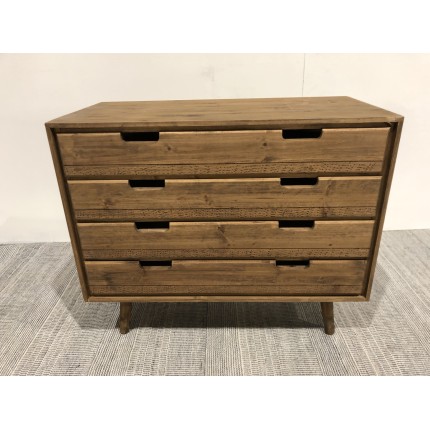 Brown wood chest of drawers with 4 drawers | SECOND-HAND