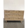 SECONDE MAIN - Commode en bois couleur naturel 3 tiroirs cannage