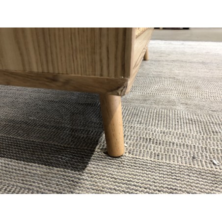 SECONDE MAIN - Commode en bois couleur naturel 3 tiroirs cannage