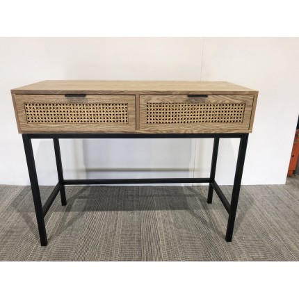 SECOND HAND | Console table with 2 drawers, natural cane finish