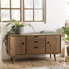 Buffet scandi marron bois 2 portes 3 tiroirs | Seconde Main