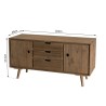 Brown wooden Scandi sideboard with 2 doors and 3 drawers - Second Hand
