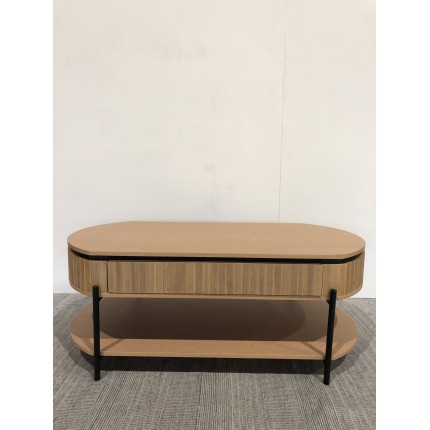 Table basse bois 2 tiroirs style rétro pin | Seconde Main