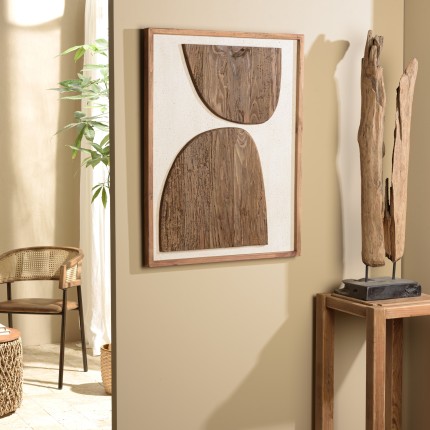 Wall decoration 62x82cm shapes on white background Recycled pine | Second-hand