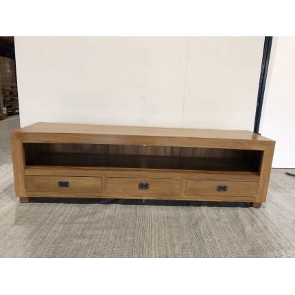 Brown TV cabinet with 3 drawers Teak | Second-hand