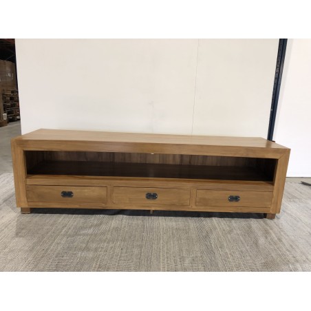 Brown TV cabinet with 3 drawers Teak | Second-hand