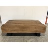 Coffee table with beams, 120x60cm, Suar wood, black legs | Second Hand