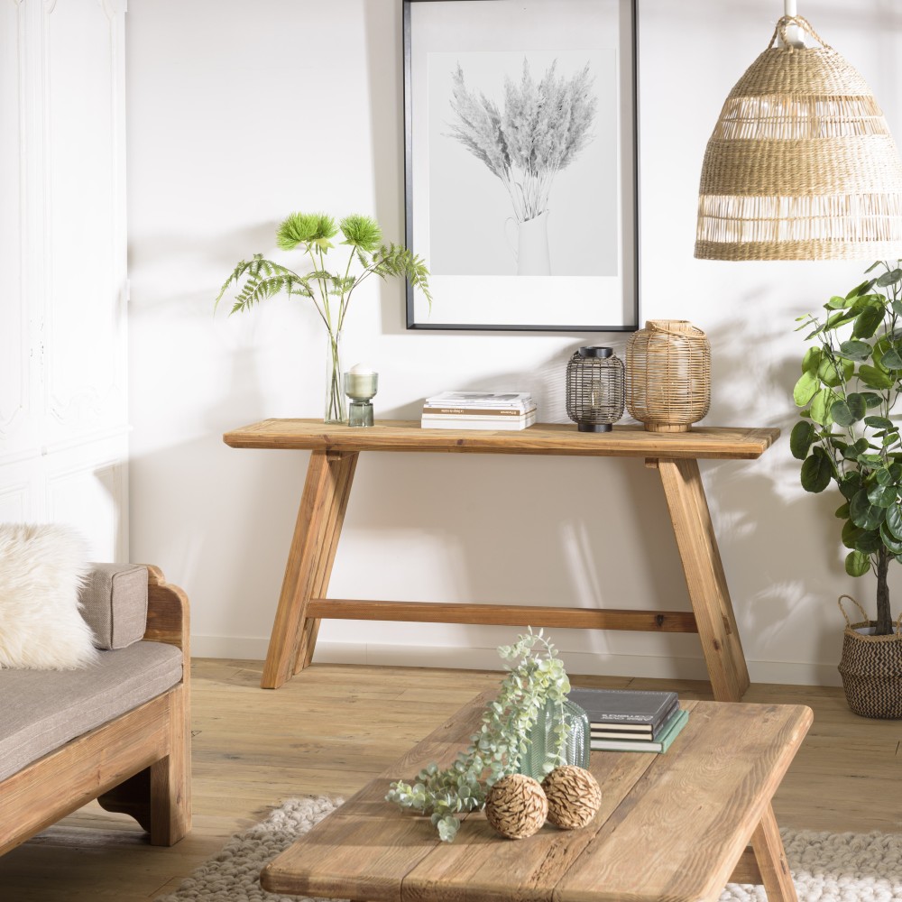 160x45cm console table in recycled pine wood | Second-hand