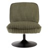 Fauteuil pivotant en tissu velours côtelé vert | Meubles Macabane