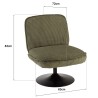 Fauteuil pivotant en tissu velours côtelé vert | Meubles Macabane