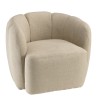 Fauteuil rembourré en tissu beige | Meubles Macabane