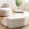 Bench with storage in white bouclé fabric L85cm | Macabane