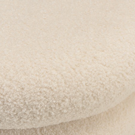 Bench with storage in white bouclé fabric L85cm | Macabane