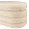 Bench with storage in white bouclé fabric L85cm | Macabane