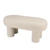 Banc en tissu bouclette blanc L105cm | Meubles Macabane