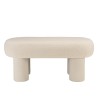 White bouclé fabric bench L105cm | Macabane Furniture