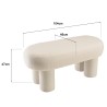 White bouclé fabric bench L105cm | Macabane Furniture