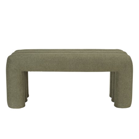 Banc en tissu vert L100cm | Meubles Macabane