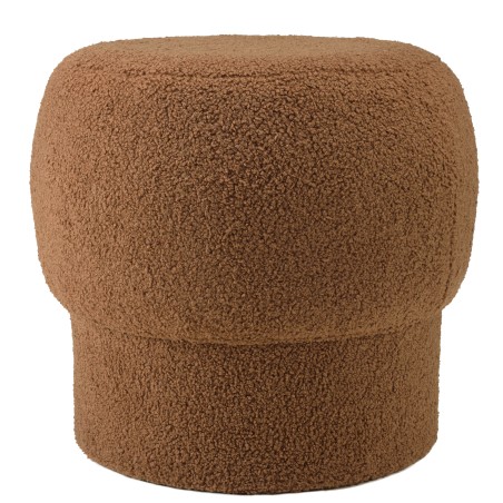 Round pouffe in terracotta fabric, diameter 44 cm | Agathe Collection
