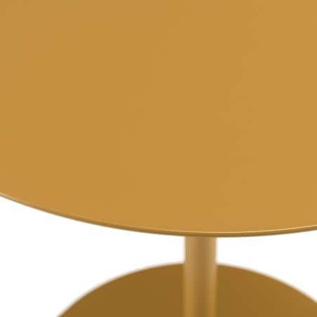 Table d'appoint ronde en acier marron D40cm | Meubles Macabane