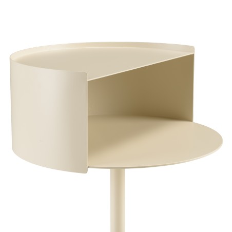 Table d'appoint ronde en acier beige D35cm | Collection Agathe