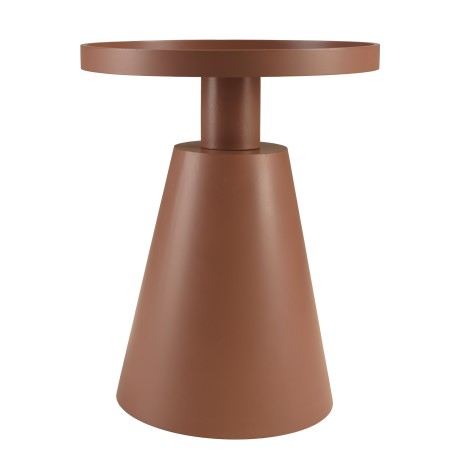 Round side table in terracotta-painted wood, D38cm | Agathe Collection