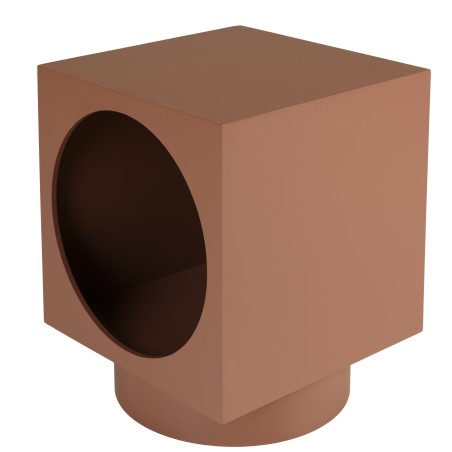 Table d'appoint carrée 34x34cm en bois peint terracotta | Macabane