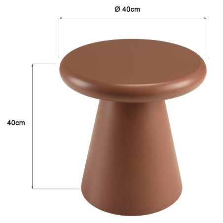 Table d'appoint ronde en bois peint terracotta D40cm | Macabane