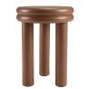 Table d'appoint ronde en bois peint terracotta D35cm | Meubles Macabane