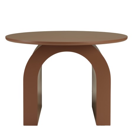Round coffee table in terracotta lacquered wood, diameter 60 cm | Macabane