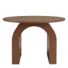 Round coffee table in terracotta lacquered wood, diameter 60 cm | Macabane