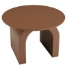 Round coffee table in terracotta lacquered wood, diameter 60 cm | Macabane