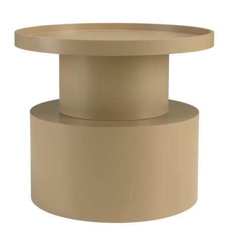 Round side table in taupe-painted wood, diameter 45 cm | Macabane Furniture